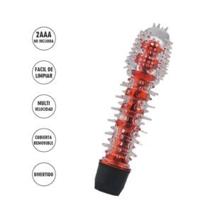 Vibrador 17 cm con funda siliconada
