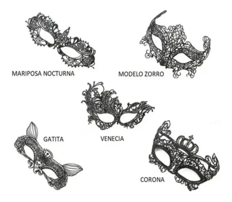 Antifaz Veneciano Rojo y Negro - Imagen 4