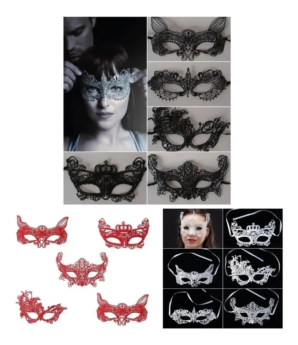 Antifaz Veneciano Rojo y Negro - Imagen 5