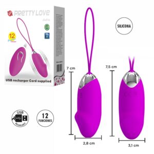 Bala vibradora Julia con control remoto y carga USB