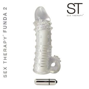 Fundas Transparente con protuberancias y Vibrador 18cm