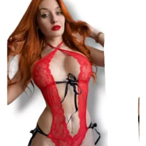 BODY ENCAJE CON MOÑITOS 107 .-