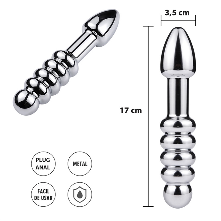 Plug doble punta metalico 17 cm