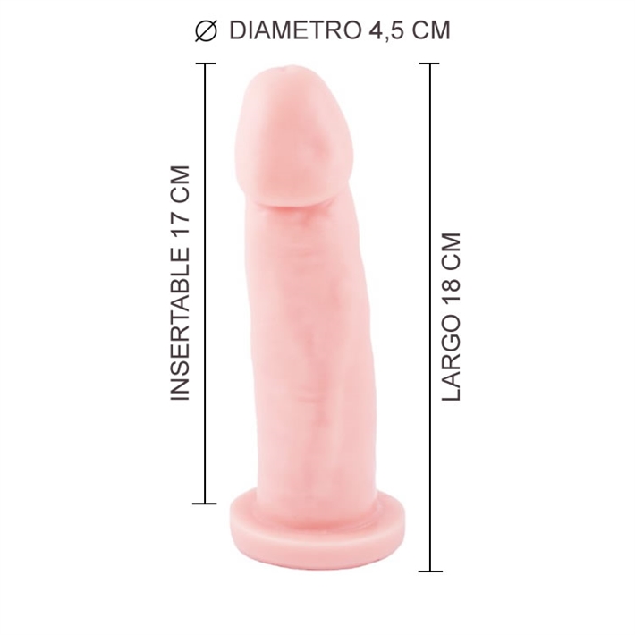 Dildo Silicona 18 x 4,5 apto Arnes