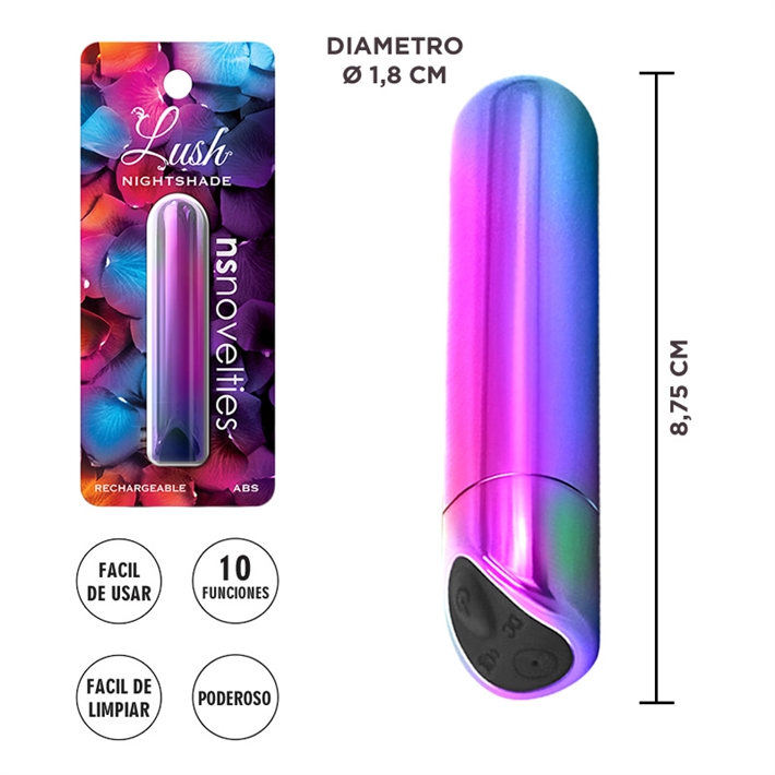 Bala Vibradora tornasolada USB