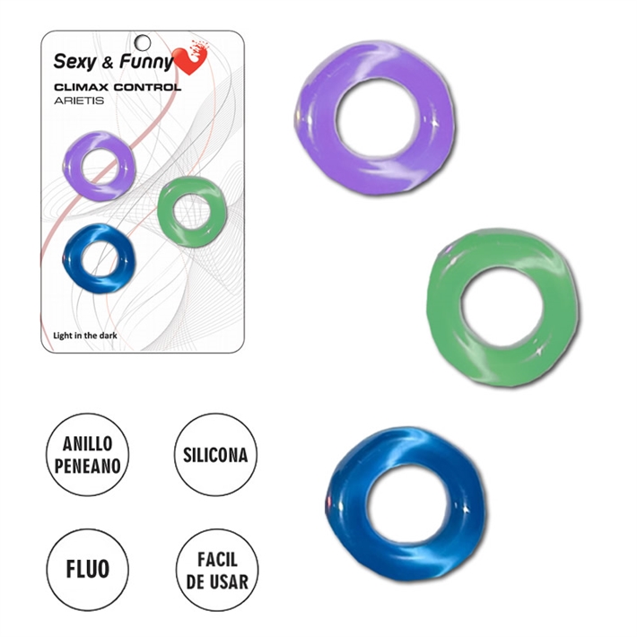 Kit de 3 anillos Anchos para retrasar la eyaculacion