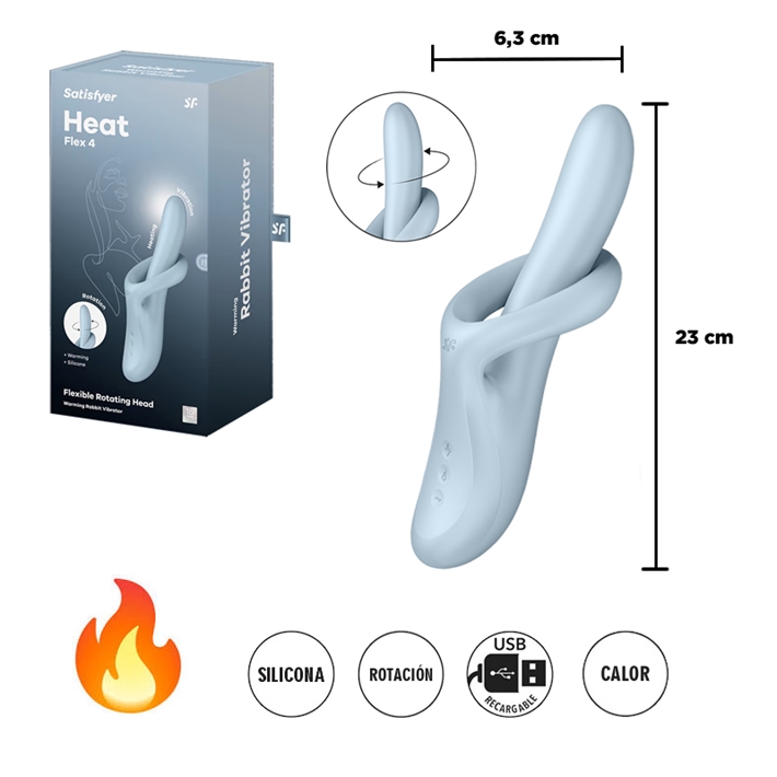 Vibrador con efecto calor y Flexible con 2 Motores