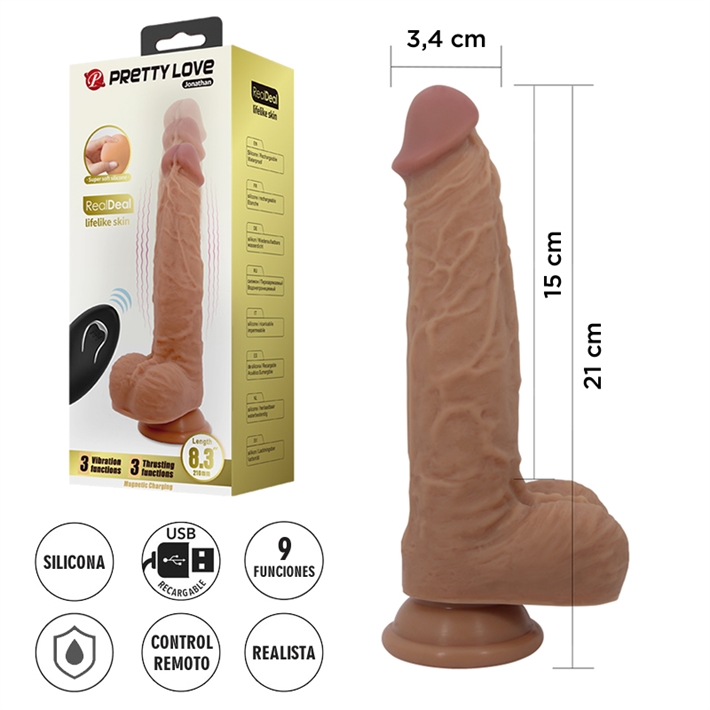 Vibrador realista con control remoto